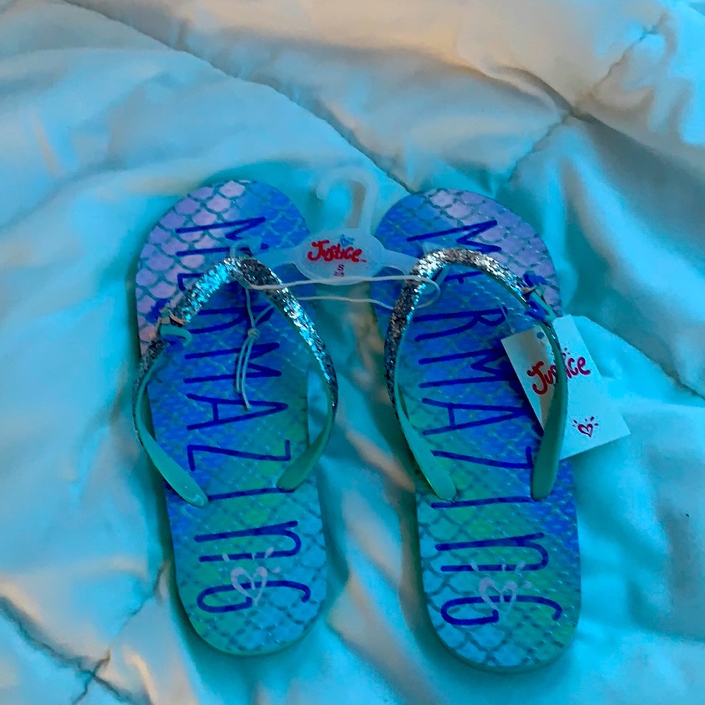 Justice mermaid flip-flops